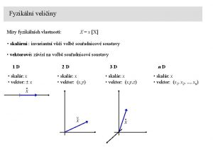 Fyzikln veliiny Mry fyziklnch vlastnost X x X