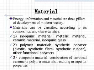 Material Energy information and material are three pillars