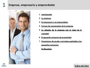 1 Empresa empresario y emprendedor 1 Introduccin 2