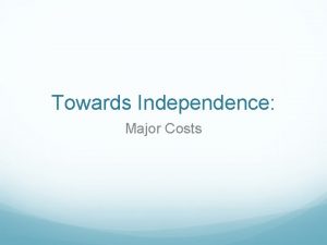 Towards Independence Major Costs Syllabus outcomes Commerce 5
