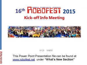 th 16 2015 Kickoff Info Meeting V 1