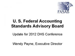 U S Federal Accounting Standards Advisory Board Update