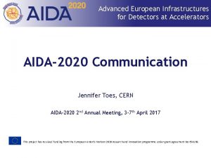 Advanced European Infrastructures for Detectors at Accelerators AIDA2020