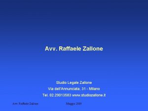 Avv Raffaele Zallone Studio Legale Zallone Via dellAnnunciata