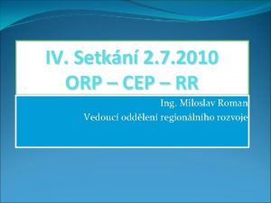 IV Setkn 2 7 2010 ORP CEP RR