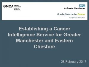 Greater Manchester Cancer Vanguard Innovation Establishing a Cancer