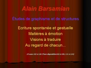 Alain Barsamian tudes de graphisme et de structures