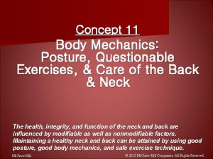 Concept 11 Body Mechanics Posture Questionable Exercises Care