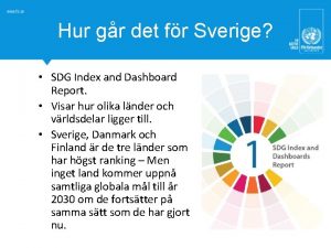 Hur gr det fr Sverige SDG Index and