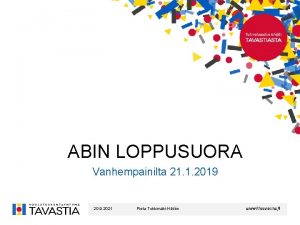 ABIN LOPPUSUORA Vanhempainilta 21 1 2019 20 9