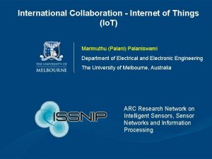International Collaboration Internet of Things Io T Marimuthu