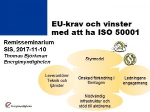 EUkrav och vinster med att ha ISO 50001