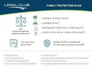 FAMILY PROTECTION PLAN buying or selling a home
