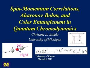 SpinMomentum Correlations AharonovBohm and Color Entanglement in Quantum