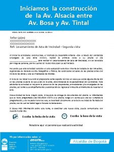 Iniciamos la construccin de la Av Alsacia entre