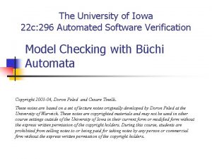 The University of Iowa 22 c 296 Automated