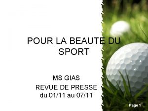 POUR LA BEAUTE DU SPORT MS GIAS REVUE