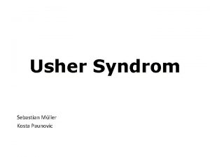Usher Syndrom Sebastian Mller Kosta Paunovic berblick Aufbau