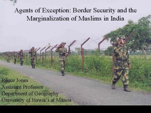 Agents of Exception Border Security and the Marginalization