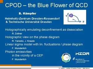 CPOD the Blue Flower of QCD B Kmpfer