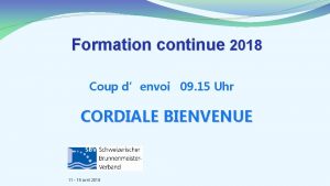 Formation continue 2018 Coup denvoi 09 15 Uhr