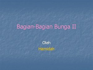 BagianBagian Bunga II Oleh Hamidah Dasar Bunga Reseptaculum