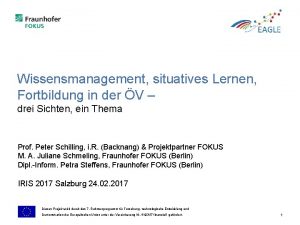 Wissensmanagement situatives Lernen Fortbildung in der V drei