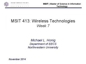 MSIT Master of Science in Information Technology MSIT