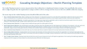 Cascading Strategic Objectives Hoshin Planning Template The Hoshin