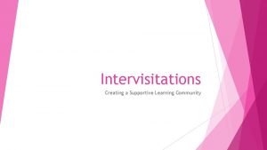 Intervisitations Creating a Supportive Learning Community Introduction to