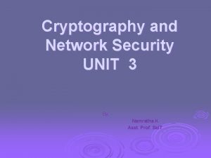 Cryptography and Network Security UNIT 3 By Namratha Cryptography and Network Security UNIT 3 By Namratha