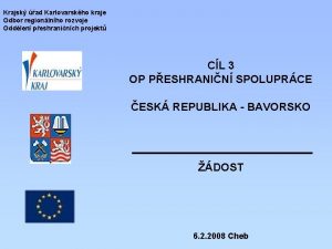 Krajsk ad Karlovarskho kraje Odbor regionlnho rozvoje Oddlen