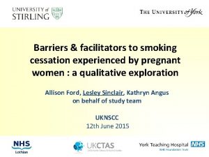 Barriers facilitators to smoking cessation experienced by pregnant