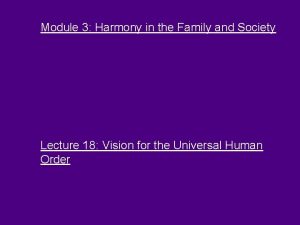 Module 3 Harmony in the Family and Society