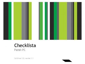 Checklista PanelPC CoDriver 3 0 version 1 1