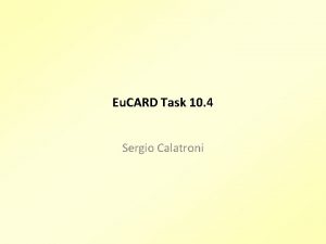 Eu CARD Task 10 4 Sergio Calatroni Subtask
