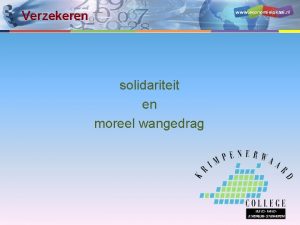 www economielokaal nl Verzekeren solidariteit en moreel wangedrag