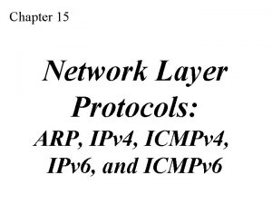 Chapter 15 Network Layer Protocols ARP IPv 4