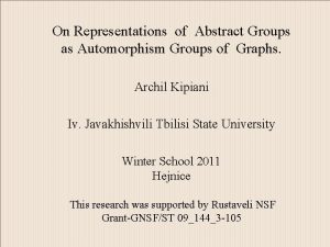 On Representations of Abstract Groups as Automorphism Groups