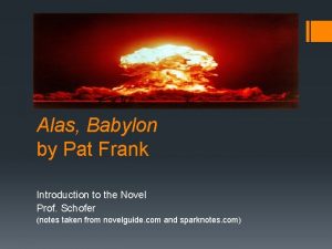 Alas Babylon by Pat Frank Introduction to the