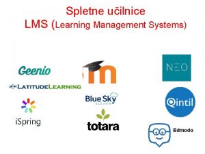 Spletne uilnice LMS Learning Management Systems Edmodo Nekaj