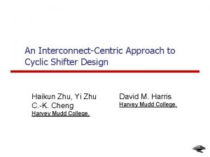 An InterconnectCentric Approach to Cyclic Shifter Design Haikun