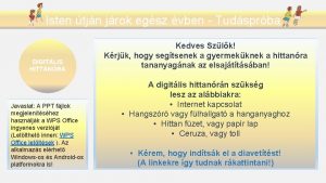 Isten tjn jrok egsz vben Tudsprba DIGITLIS HITTANRA