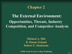 Chapter 2 The External Environment Opportunities Threats Industry