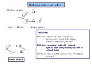 Reaktivita karboxylov funkce M efekt I efekt M