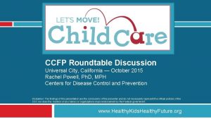 CCFP Roundtable Discussion Universal City California October 2015