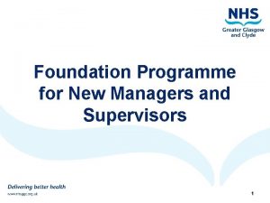 Foundation Programme for New Managers and Supervisors 9202021