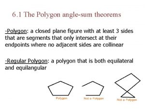 6 1 The Polygon anglesum theorems Polygon a