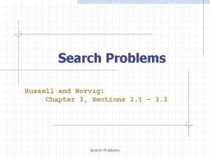 Search Problems Russell and Norvig Chapter 3 Sections