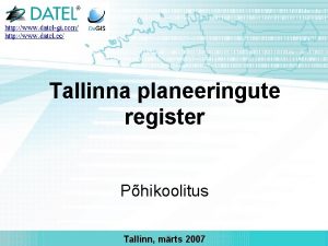 Tallinna planeeringute register Phikoolitus Tallinn mrts 2007 TPR